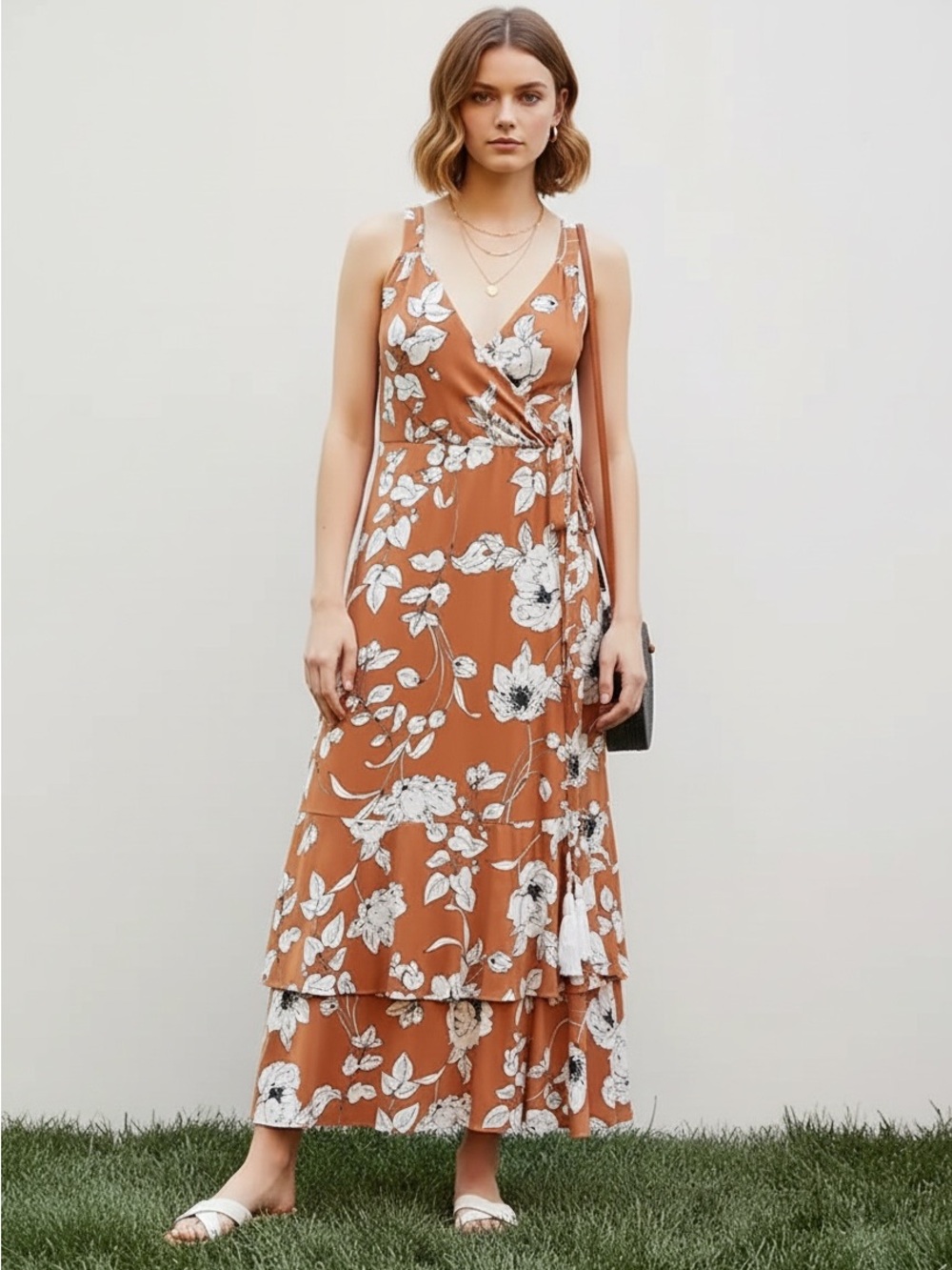 Ruffled Floral Midi Dress from Anthropologie
